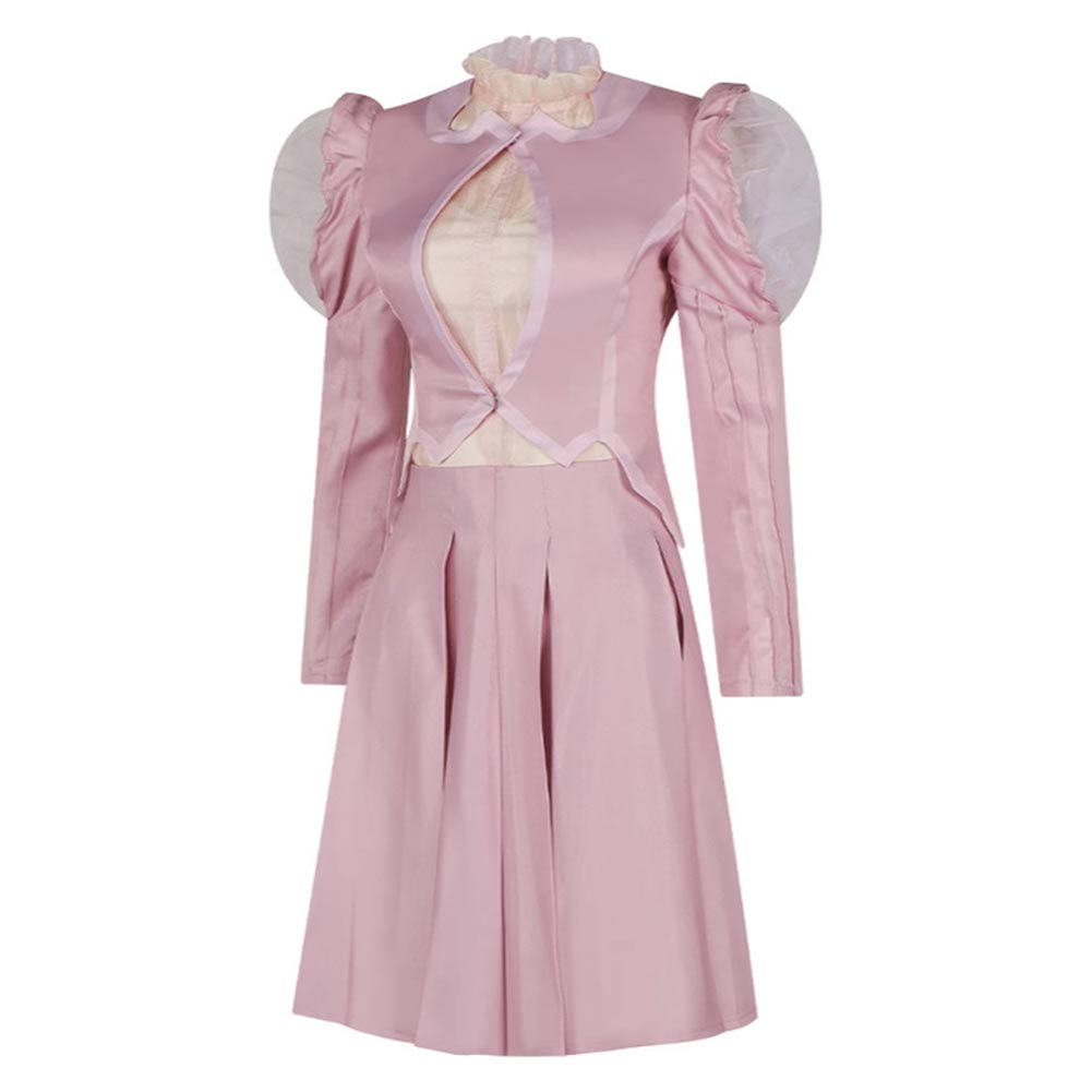 Wicked (2024) Glinda Pink Bubble Sleeve Dress Outfits Halloween Carnival Cosplay Costume