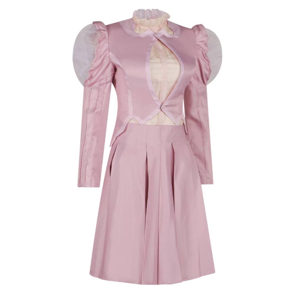 Wicked (2024) Glinda Pink Bubble Sleeve Dress Outfits Halloween Carnival Cosplay Costume