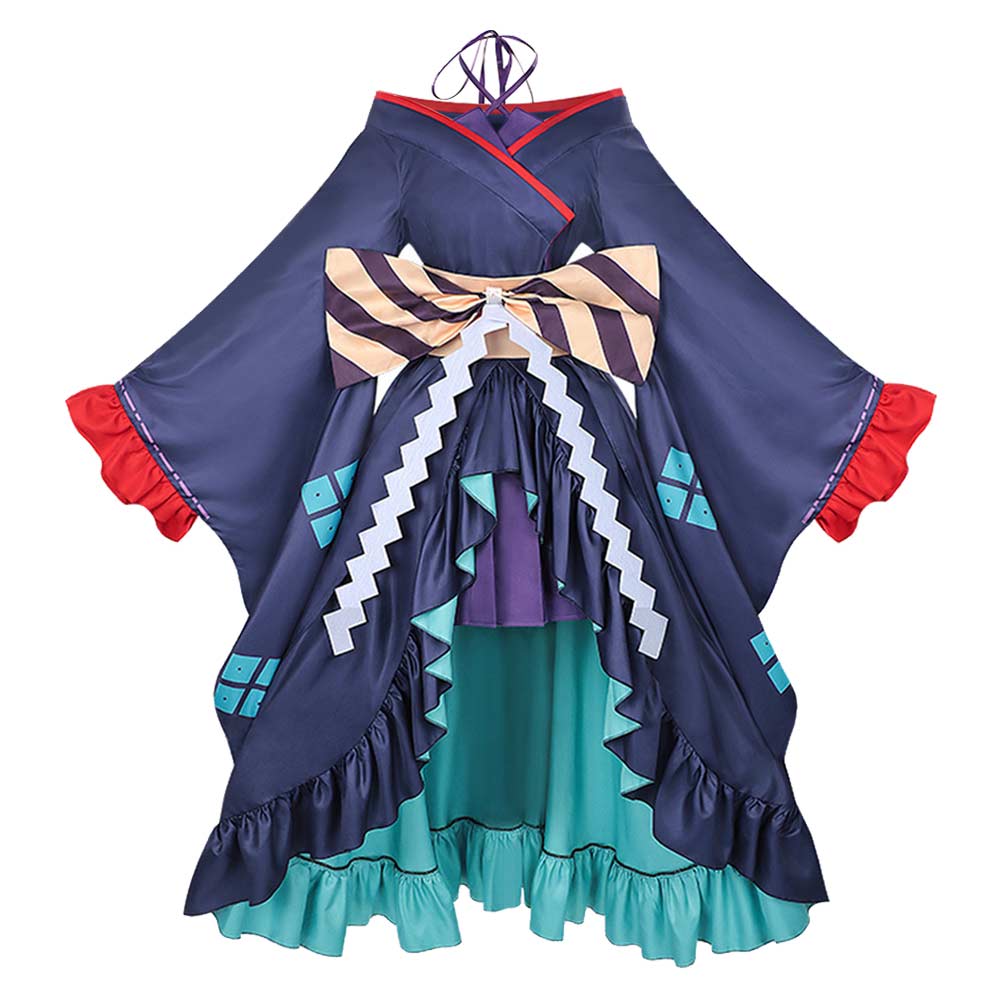 Cosmic Princess Kaguya Tsukimi Yachiyo Women Blue Kimono Outfits Halloween Carnival Cosplay Costume