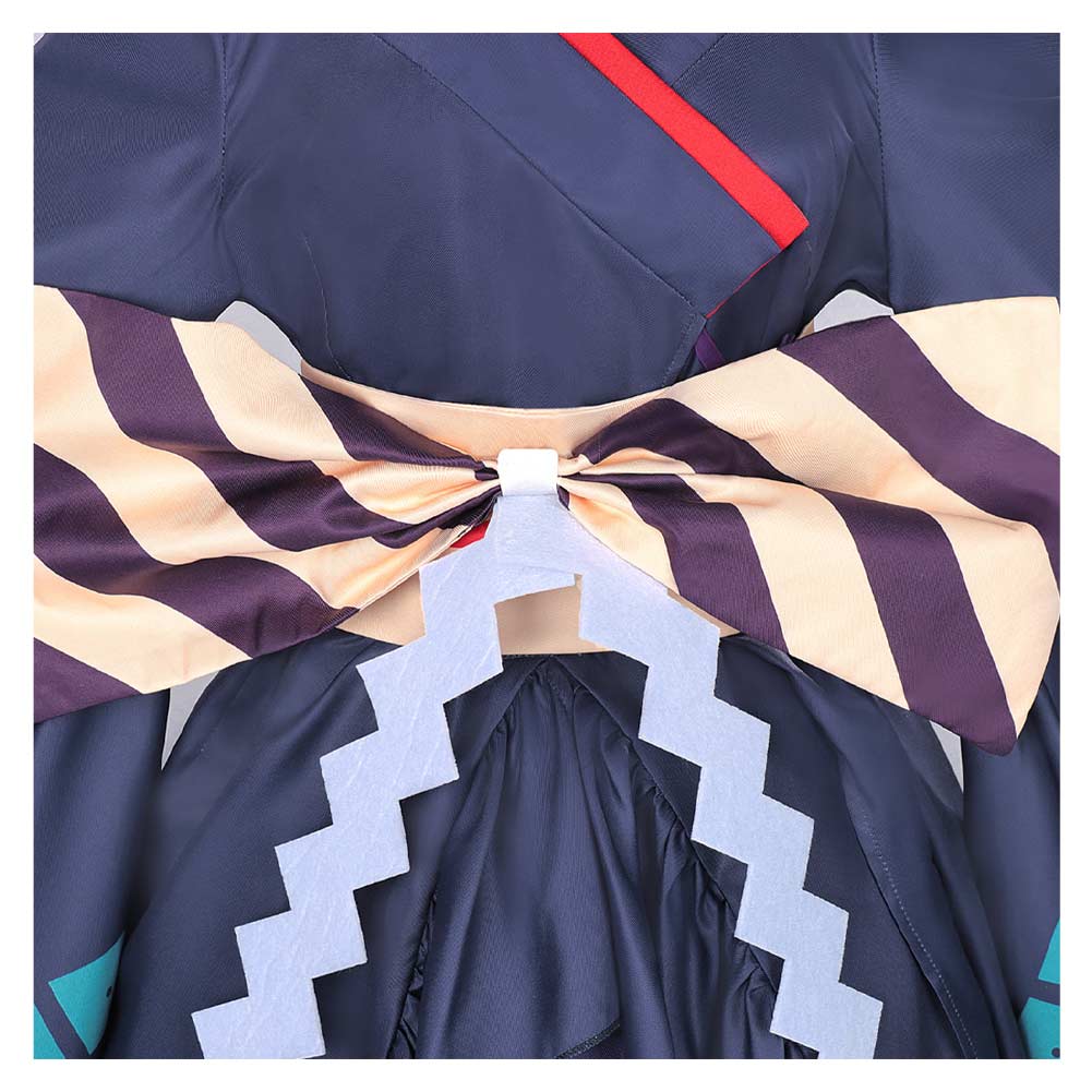 Cosmic Princess Kaguya Tsukimi Yachiyo Women Blue Kimono Outfits Halloween Carnival Cosplay Costume