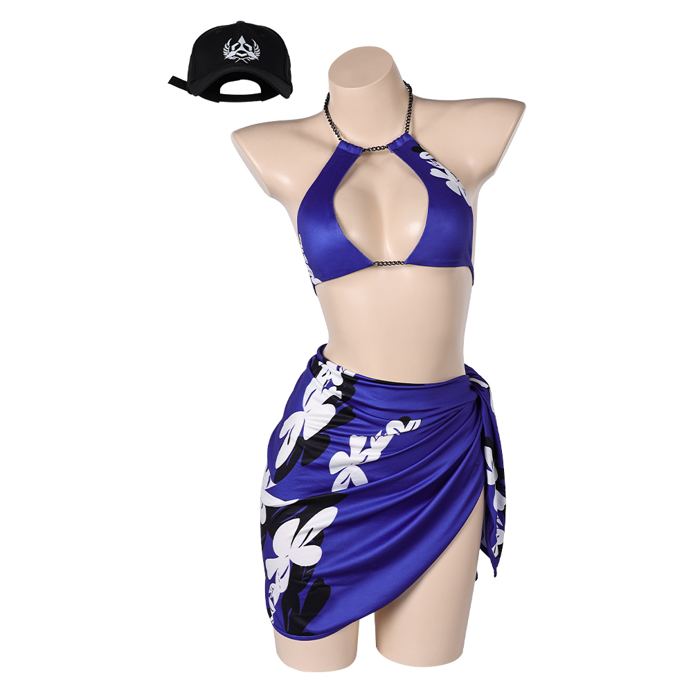 Tekken 8 Reina Purple Bikini Swimsuit Set Outfits Halloween Carnival Cosplay Costume