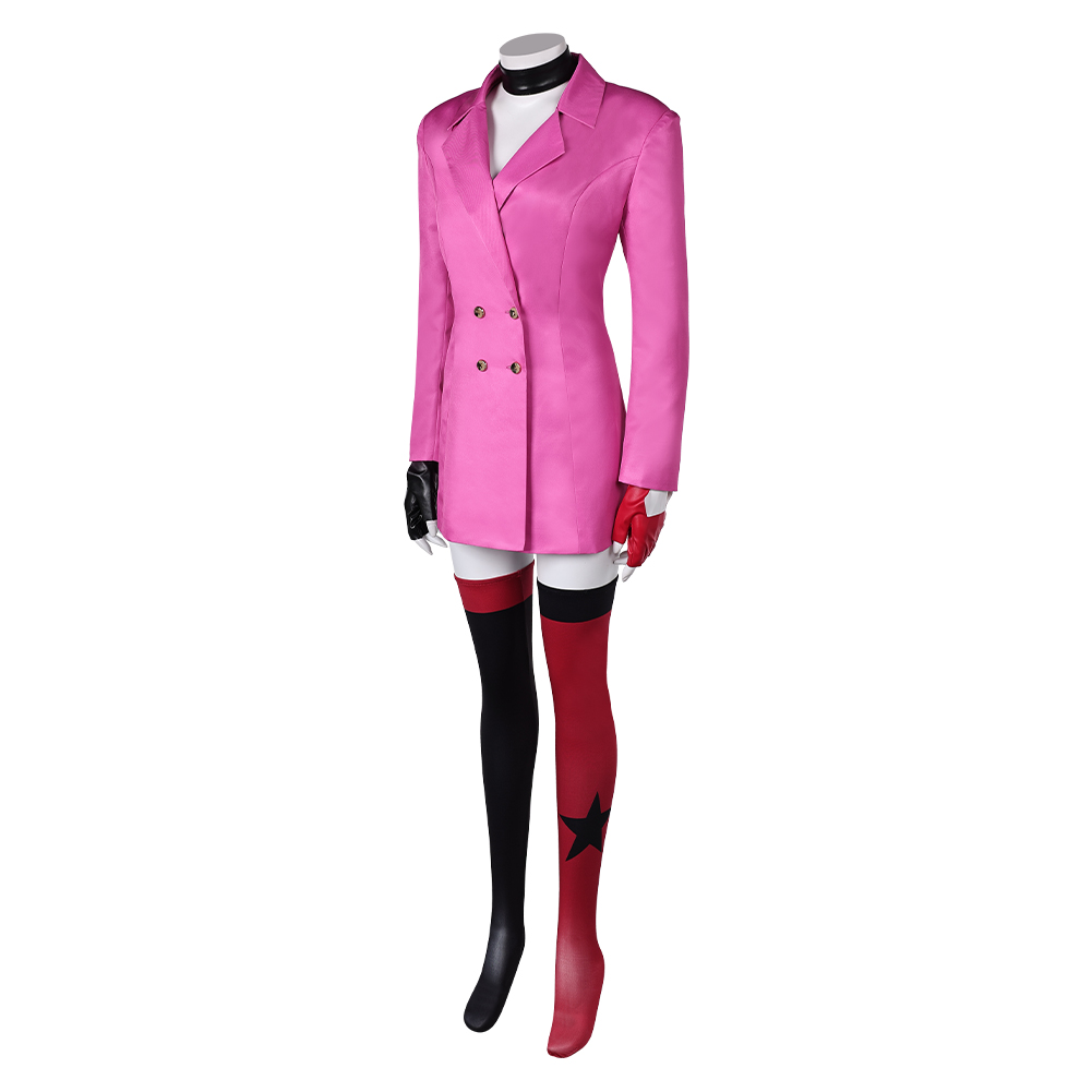 Harley Quinn Season 5 Harley Quinn Pink Coat Outfits Halloween Carnival Cosplay Costume