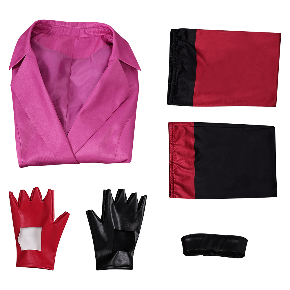 Harley Quinn Season 5 Harley Quinn Pink Coat Outfits Halloween Carnival Cosplay Costume