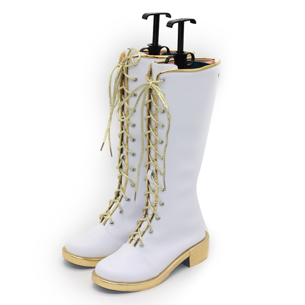 Kpop Demon Hunters Rumi White Cosplay Shoes Boots Halloween Custom Made Costumes Accessory