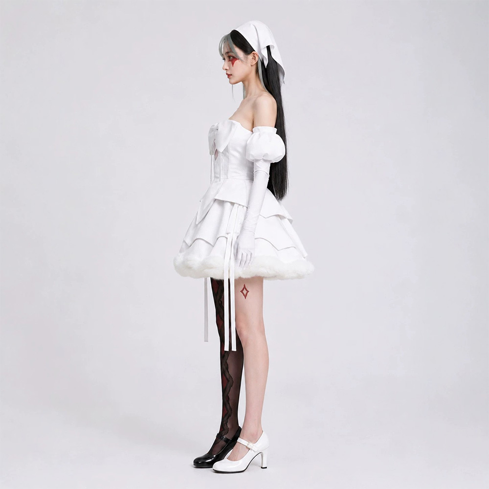 Alien Stage Sua Women White Dress Halloween Carnival Cosplay Costume