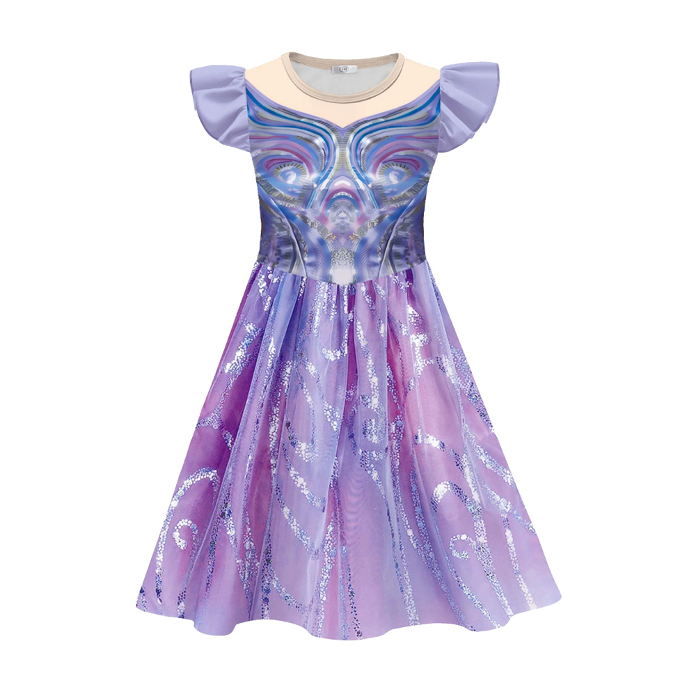 Wicked For Good Glinda Purple Dress For Kids Children Halloween Carnival Party Cosplay Costume