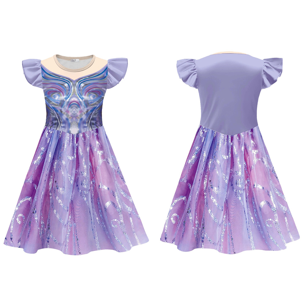 Wicked For Good Glinda Purple Dress For Kids Children Halloween Carnival Party Cosplay Costume