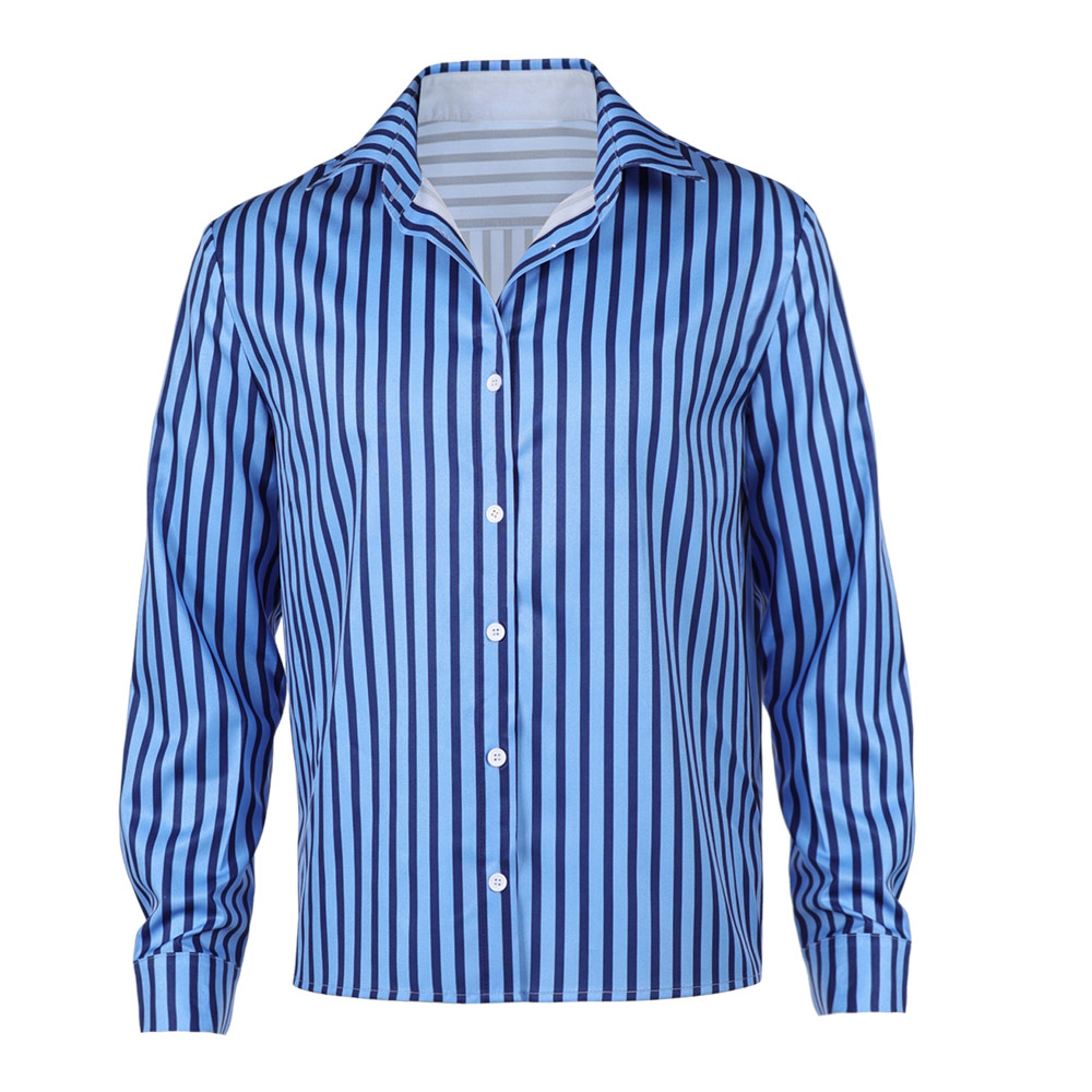 One Piece Sanji Blue Shirt Outfits Halloween Carnival Cosplay Costume