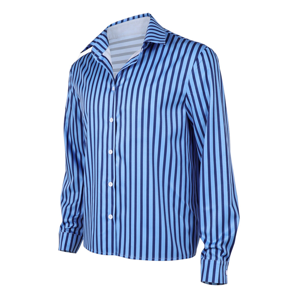 One Piece Sanji Blue Shirt Outfits Halloween Carnival Cosplay Costume