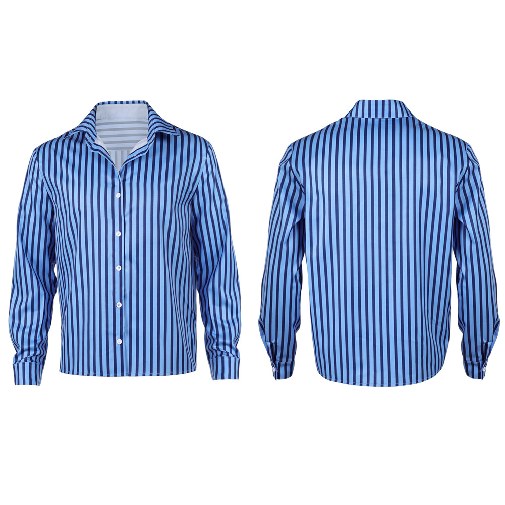 One Piece Sanji Blue Shirt Outfits Halloween Carnival Cosplay Costume