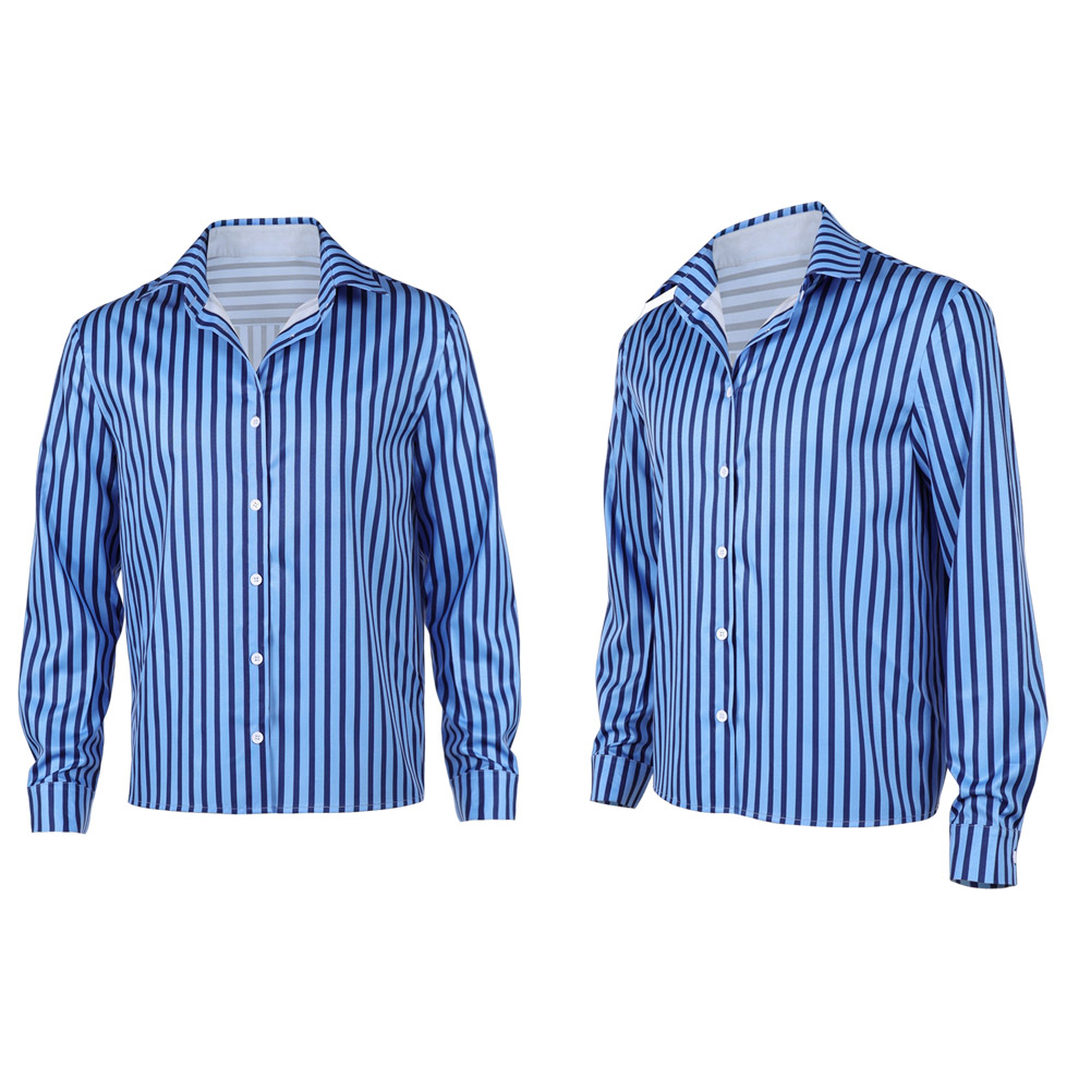 One Piece Sanji Blue Shirt Outfits Halloween Carnival Cosplay Costume