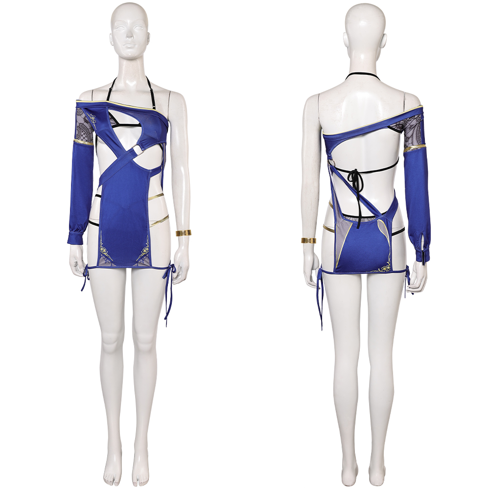 Dead or Alive Monika Women Blue Swimsuit Outfits Halloween Carnival Cosplay Costume