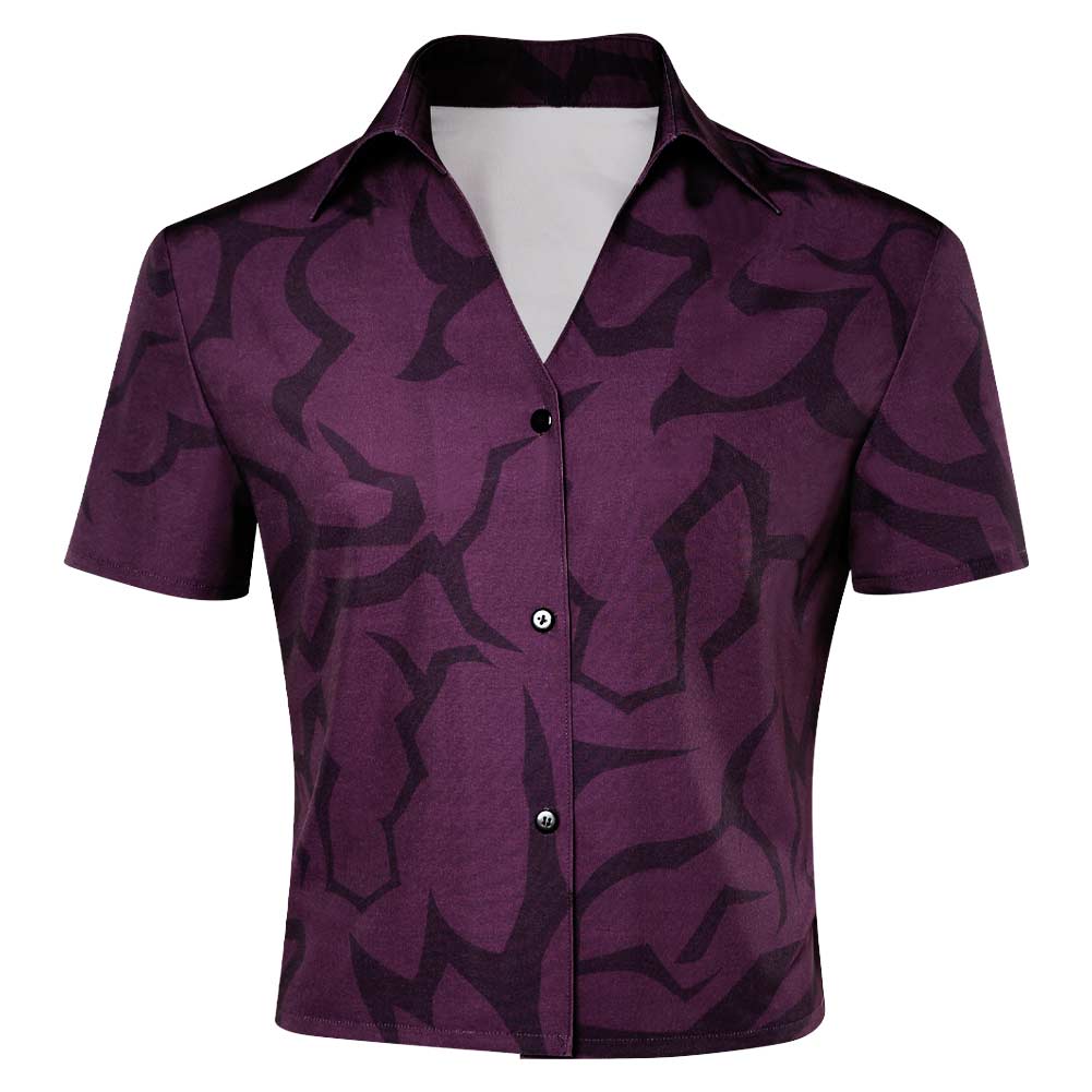 Kpop Demon Hunters Abby Men Demon Pattern Shirt Halloween Carnival Party Cosplay Costume