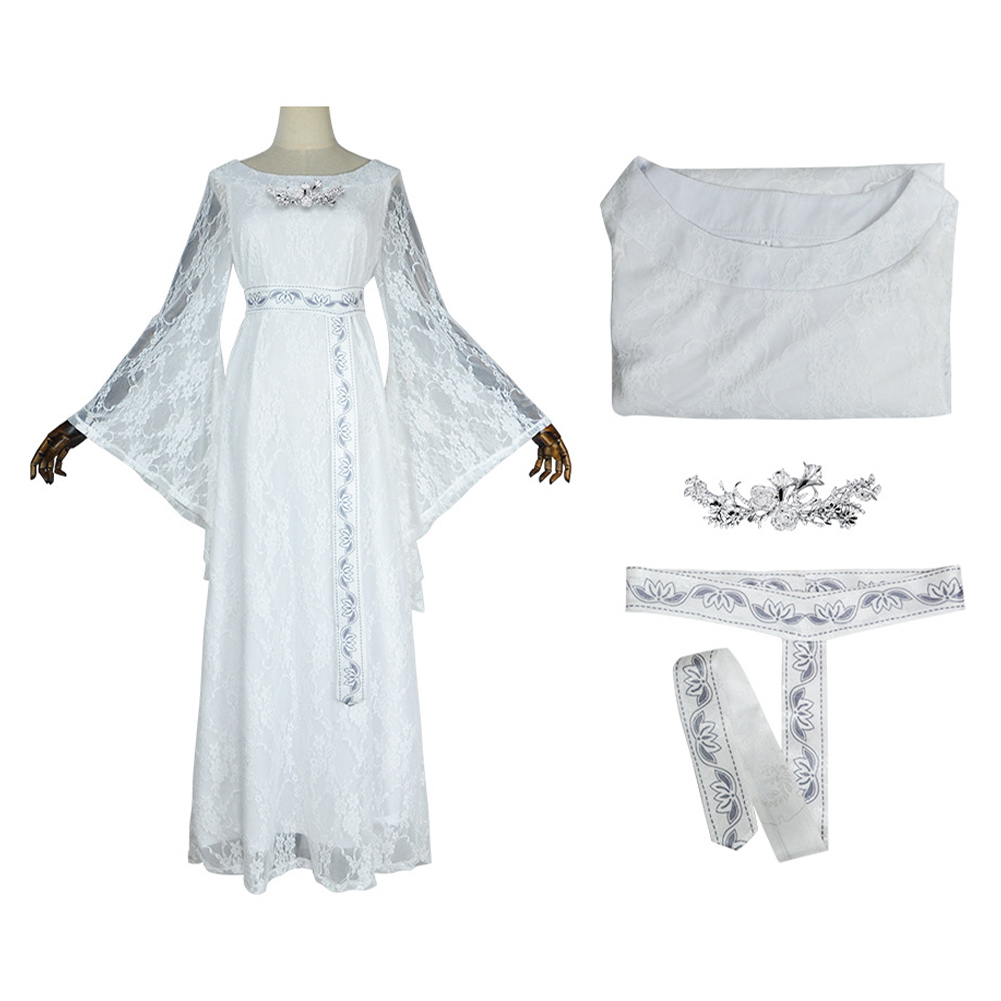 The Lord of the Rings Galadriel White Dress Outfits Halloween Carnival Cosplay Costume
