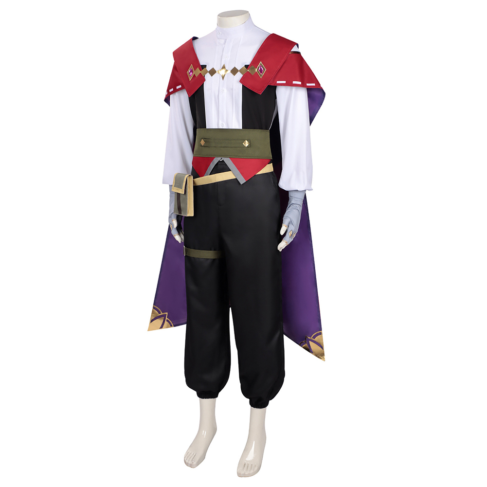 Roco Kingdom Enzo Black Outfit with Cape Outfits Halloween Carnival Cosplay Costume