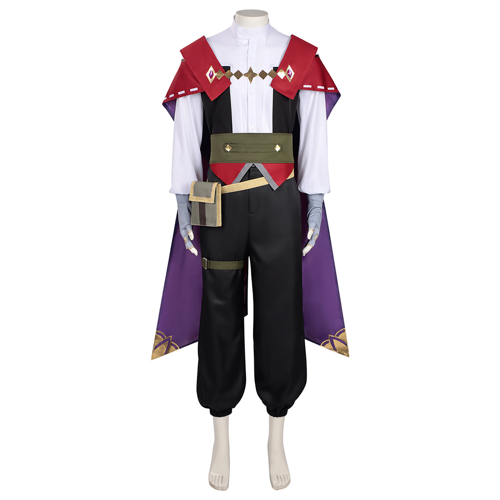 Roco Kingdom Enzo Black Outfit with Cape Outfits Halloween Carnival Cosplay Costume