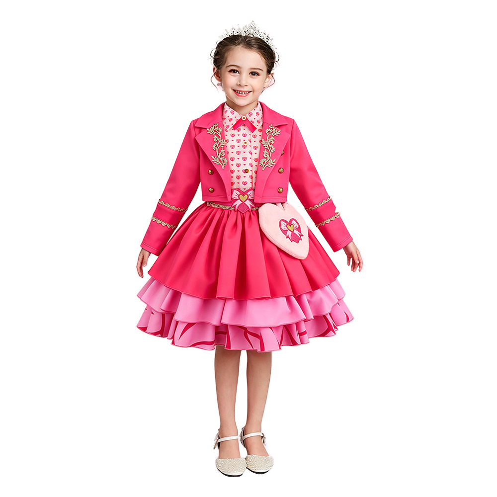 Descendants Pink Kids Children Pink Dress Outfits Halloween Carnival Cosplay Costume