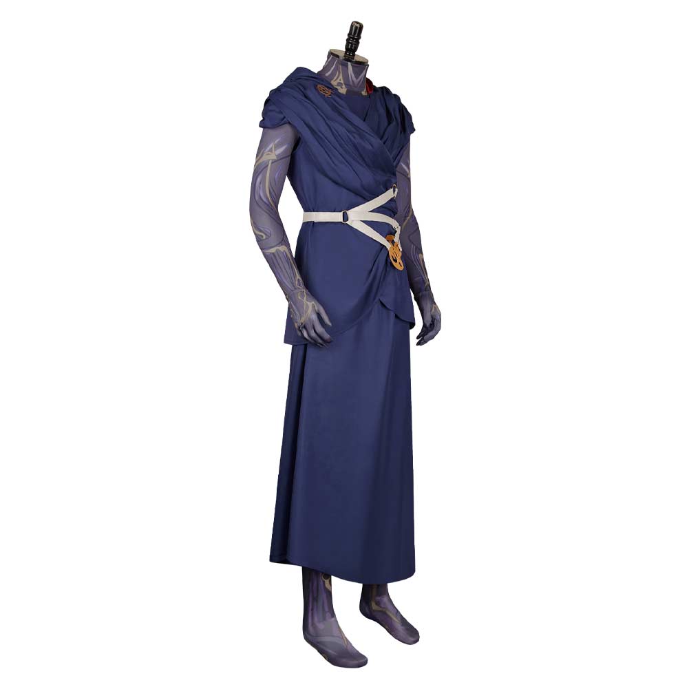 Arcane: League of Legends Viktor Printed Jumpsuit Blue Robe Outfits Halloween Cosplay Costume