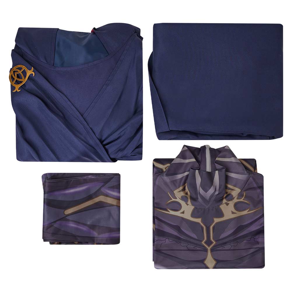 Arcane: League of Legends Viktor Printed Jumpsuit Blue Robe Outfits Halloween Cosplay Costume