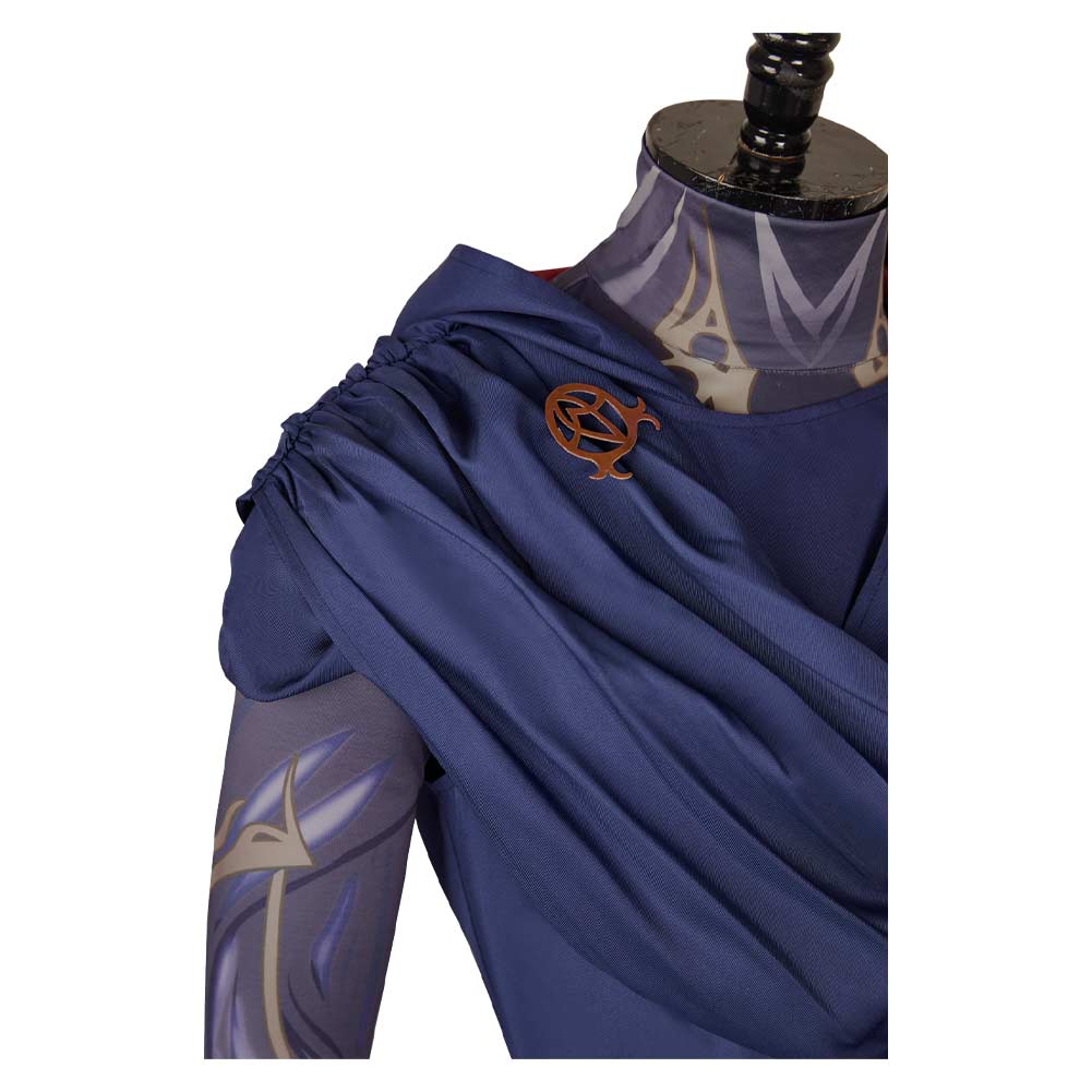 Arcane: League of Legends Viktor Printed Jumpsuit Blue Robe Outfits Halloween Cosplay Costume