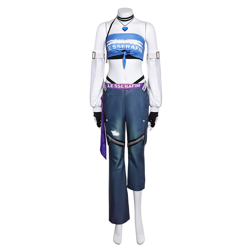 Overwatch D.VA Fearless Women Blue Top Pants Outfits Halloween Carnival Cosplay Costume