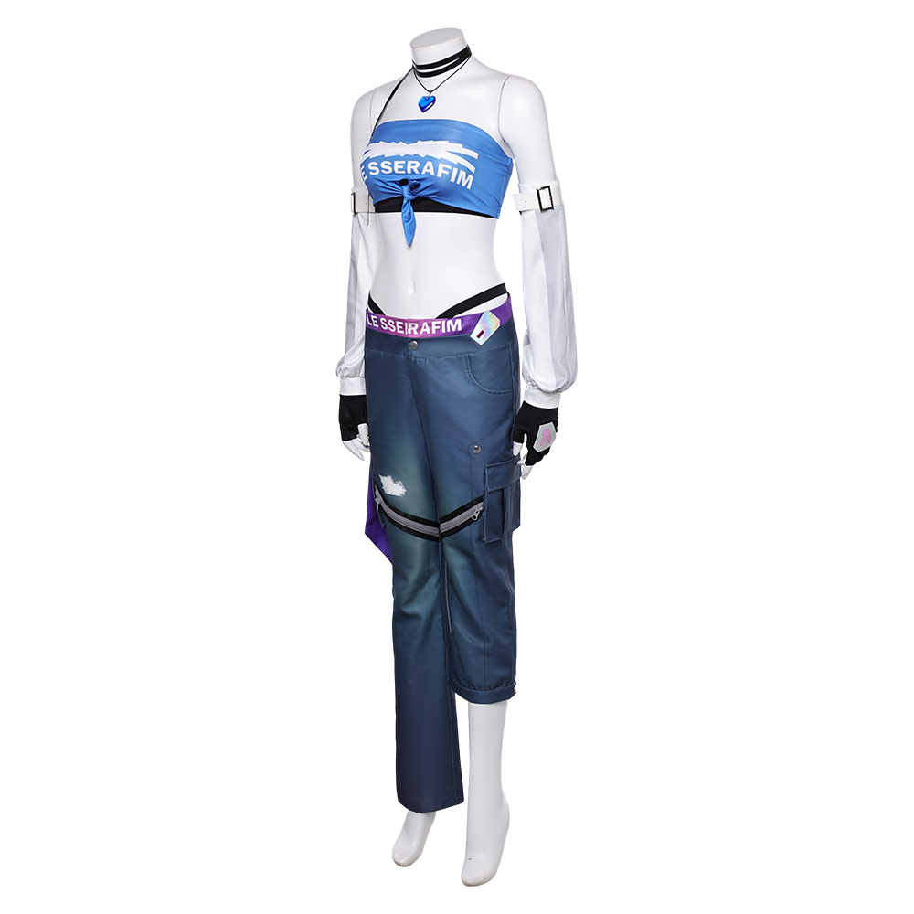Overwatch D.VA Fearless Women Blue Top Pants Outfits Halloween Carnival Cosplay Costume