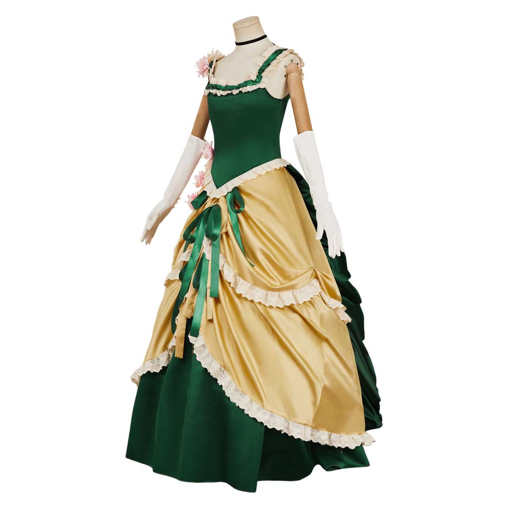 The Ugly Stepsister Elvira Green Gown Outfits Halloween Carnival Cosplay Costume