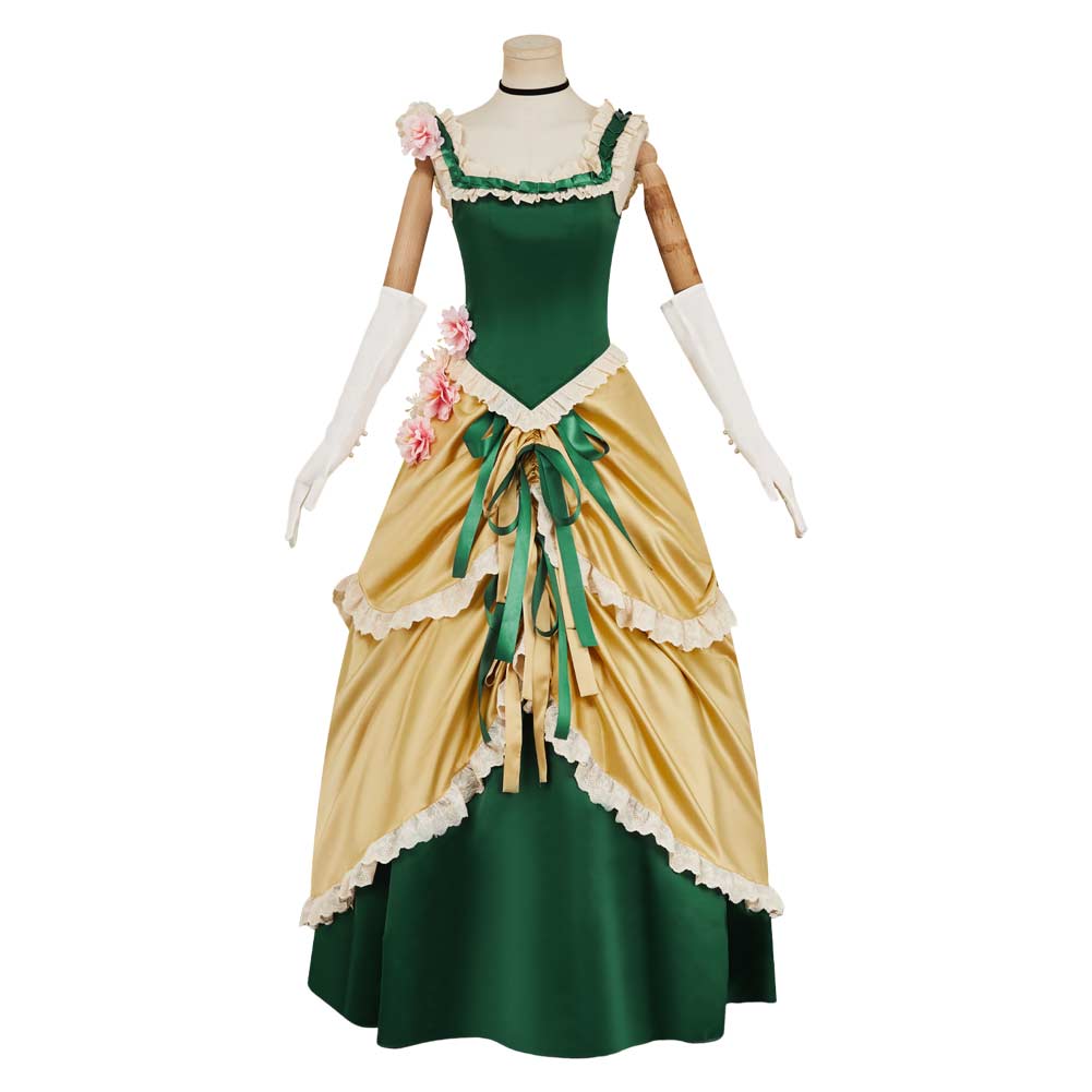 The Ugly Stepsister Elvira Green Gown Outfits Halloween Carnival Cosplay Costume