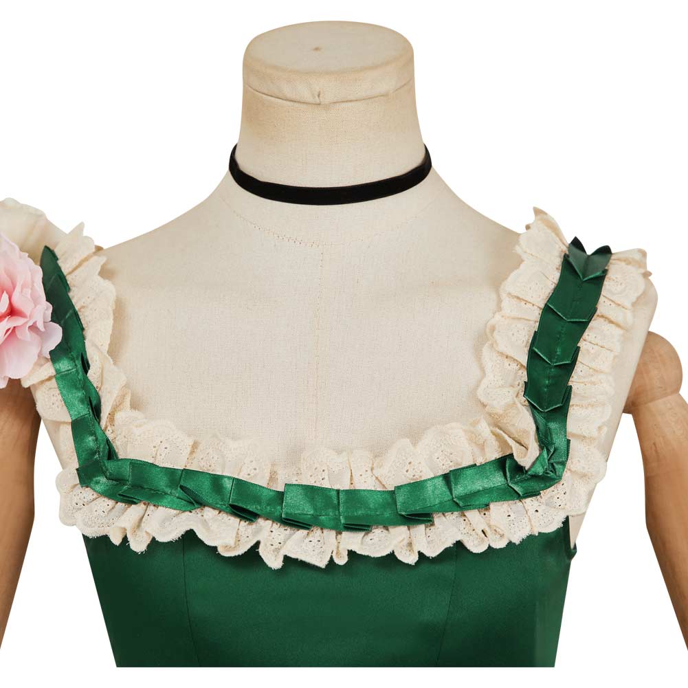 The Ugly Stepsister Elvira Green Gown Outfits Halloween Carnival Cosplay Costume