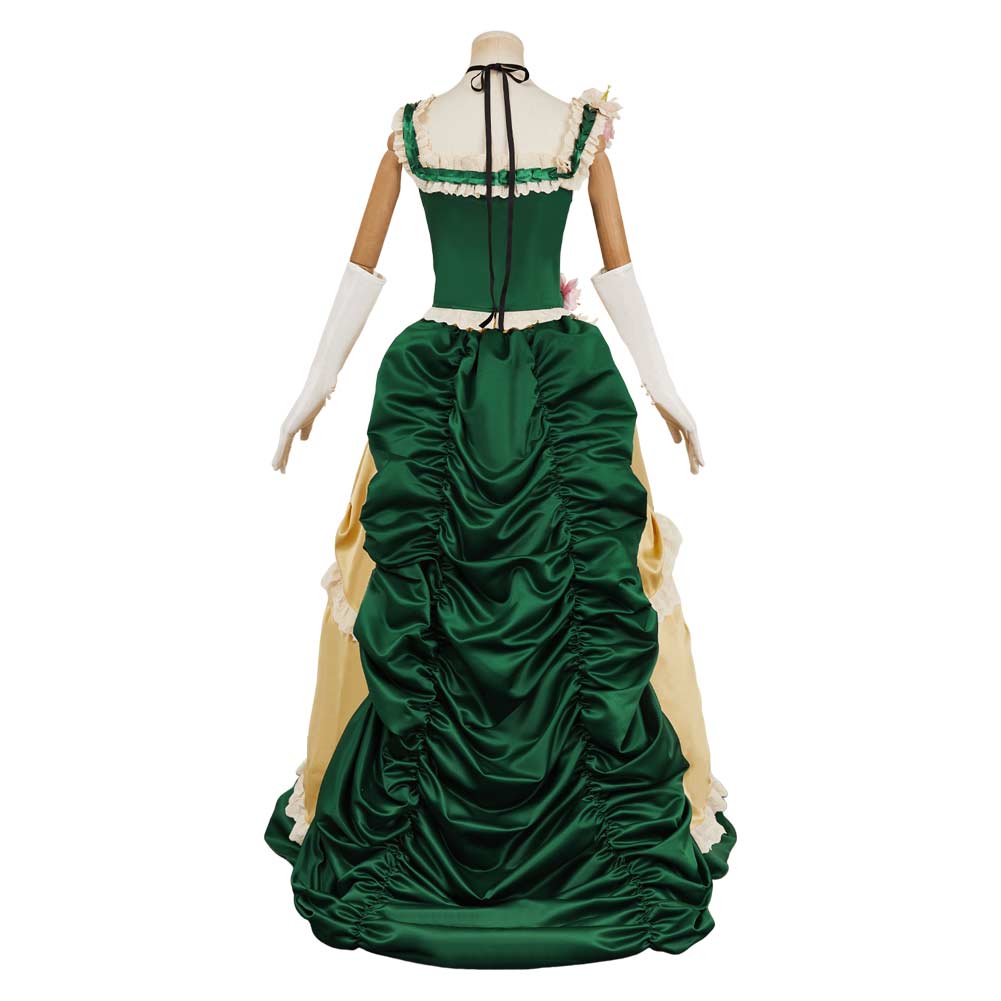 The Ugly Stepsister Elvira Green Gown Outfits Halloween Carnival Cosplay Costume