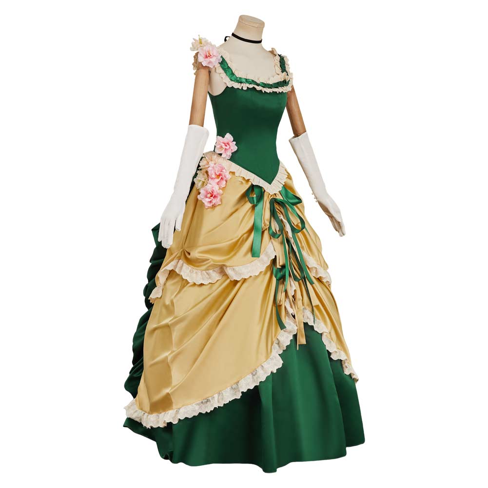 The Ugly Stepsister Elvira Green Gown Outfits Halloween Carnival Cosplay Costume