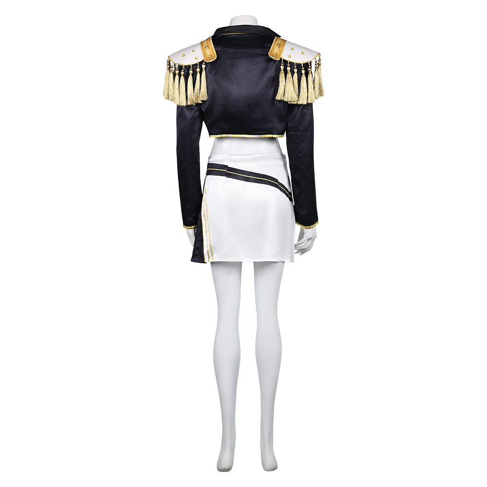 Kpop Demon Hunters Mira Golden Black Uniform Top Skirt Set Halloween Carnival Party Cosplay Costume