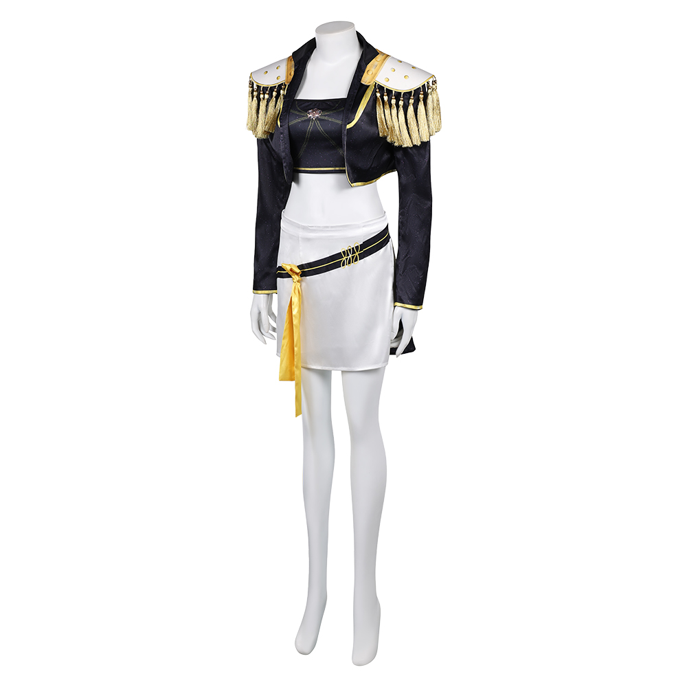 Kpop Demon Hunters Mira Golden Black Uniform Top Skirt Set Halloween Carnival Party Cosplay Costume