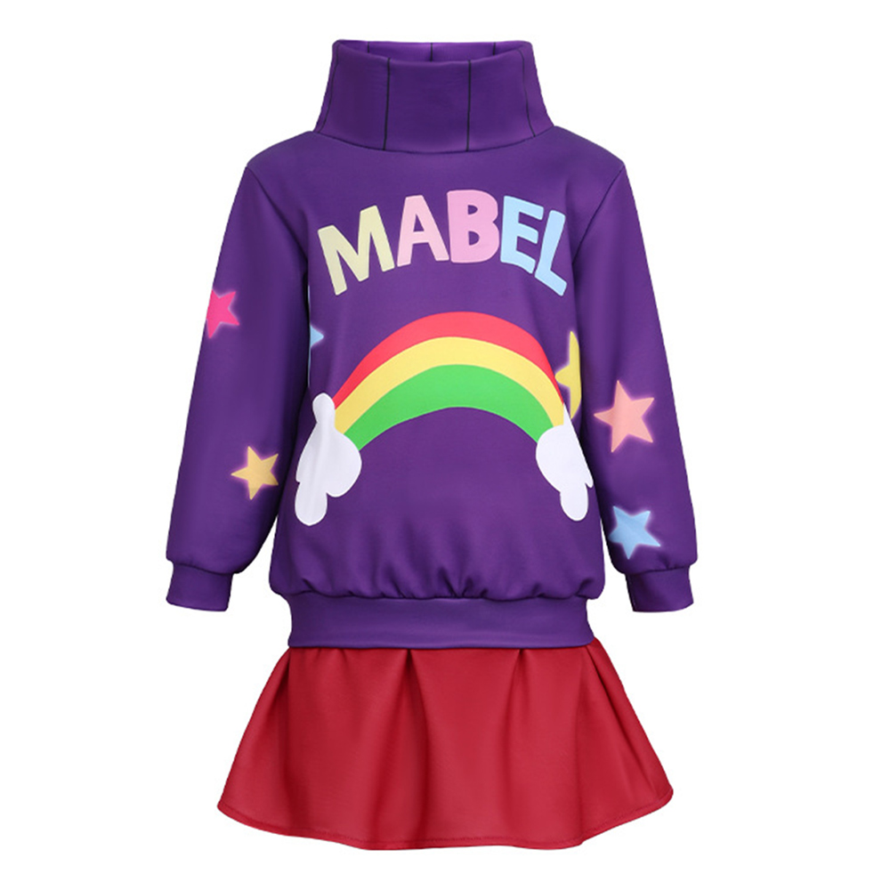 Gravity Falls Mabel Kids Children Purple Outfit Halloween Carnival Cosplay Costume