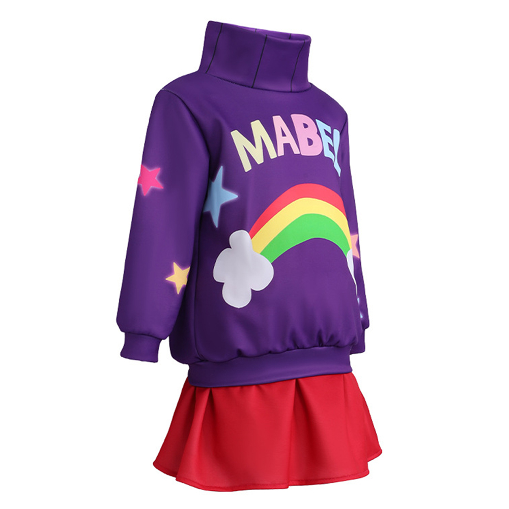 Gravity Falls Mabel Kids Children Purple Outfit Halloween Carnival Cosplay Costume