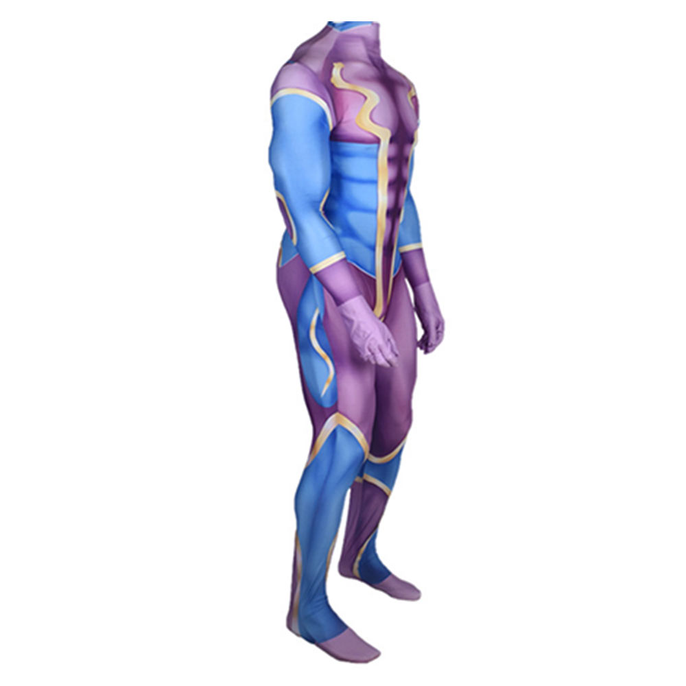 JoJo's Bizarre Adventure Star Platinum Men Purple Jumpsuit Outfits Halloween Carnival Cosplay Costu