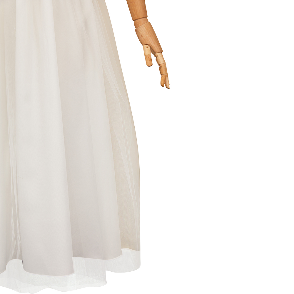 The Ugly Stepsister Elvira White Dress with Mask Outfits Halloween Carnival Cosplay Costume