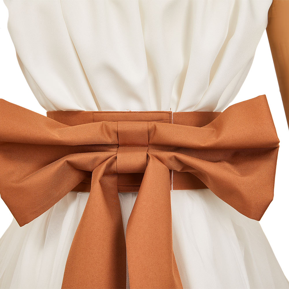 The Ugly Stepsister Elvira White Dress with Mask Outfits Halloween Carnival Cosplay Costume