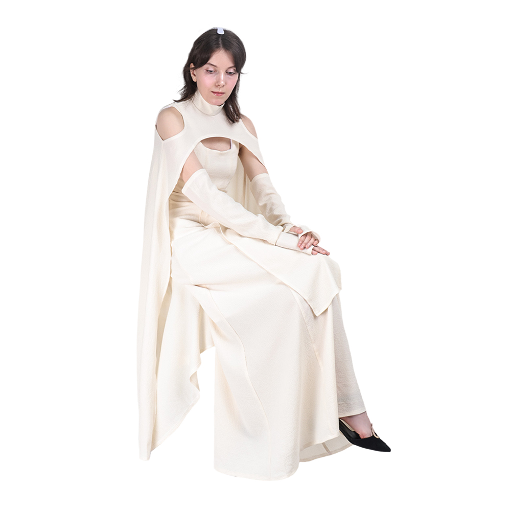Sheltay Retrac Women White Dress  Halloween Carnival Party Cosplay Costume