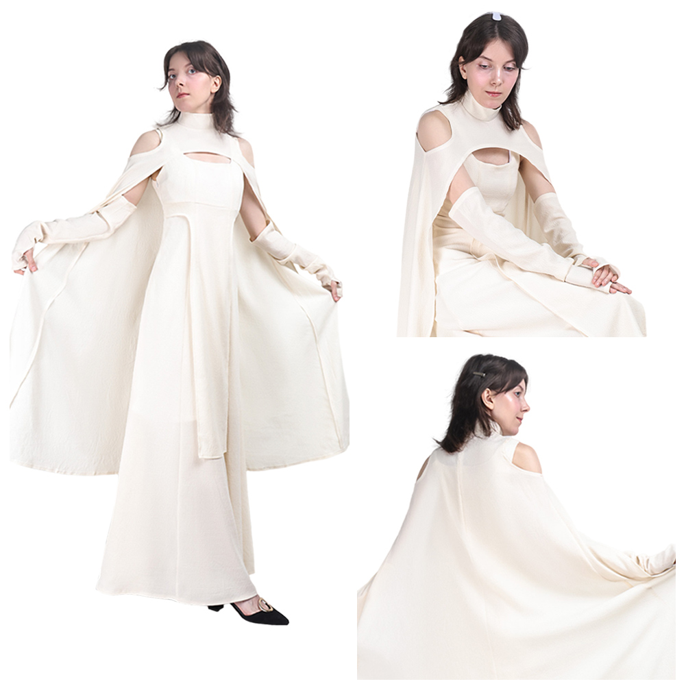 Sheltay Retrac Women White Dress  Halloween Carnival Party Cosplay Costume
