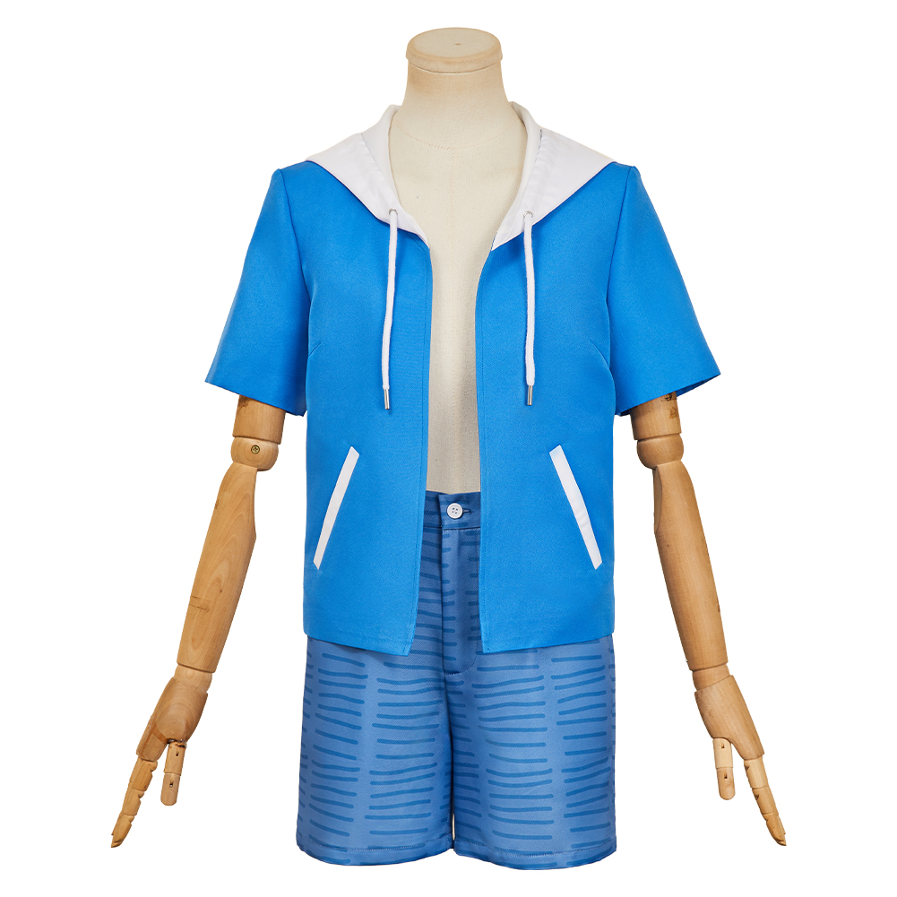 City The Animation Nagumo Midori Blue Hoodie Short Set Halloween Carnival Party Cosplay Costume