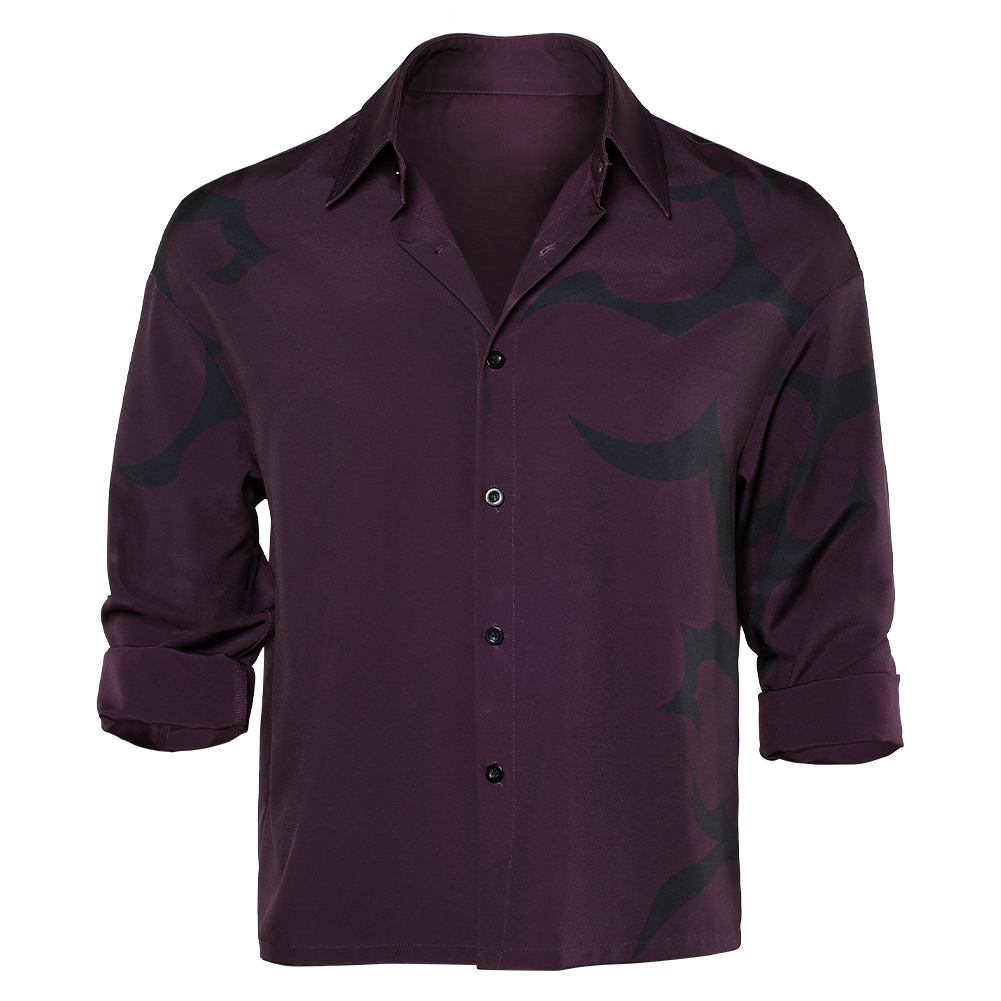 Kpop Demon Hunters Jinu Demonic Pattern Shirt Halloween Carnival Party Cosplay Costume