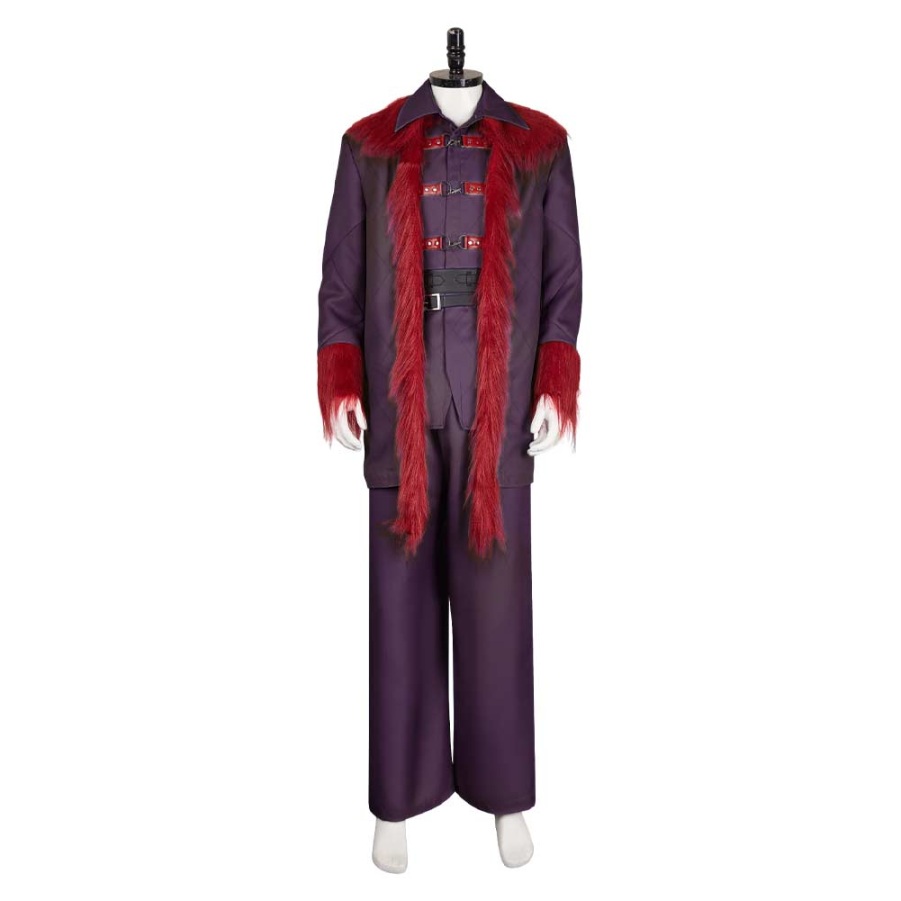 Dear Santa (2024) Satan Clause Burgundy Coat Outfits Halloween Carnival Cosplay Costume