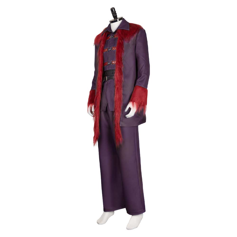 Dear Santa (2024) Satan Clause Burgundy Coat Outfits Halloween Carnival Cosplay Costume