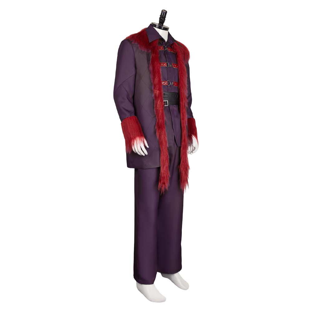 Dear Santa (2024) Satan Clause Burgundy Coat Outfits Halloween Carnival Cosplay Costume