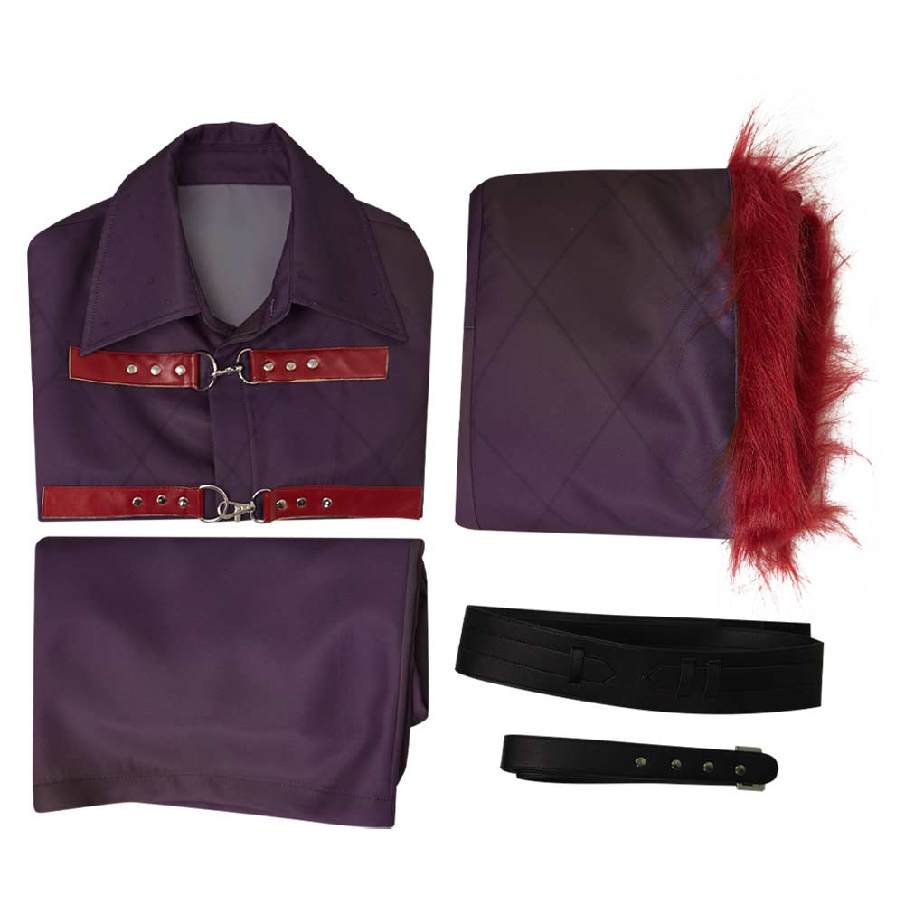 Dear Santa (2024) Satan Clause Burgundy Coat Outfits Halloween Carnival Cosplay Costume