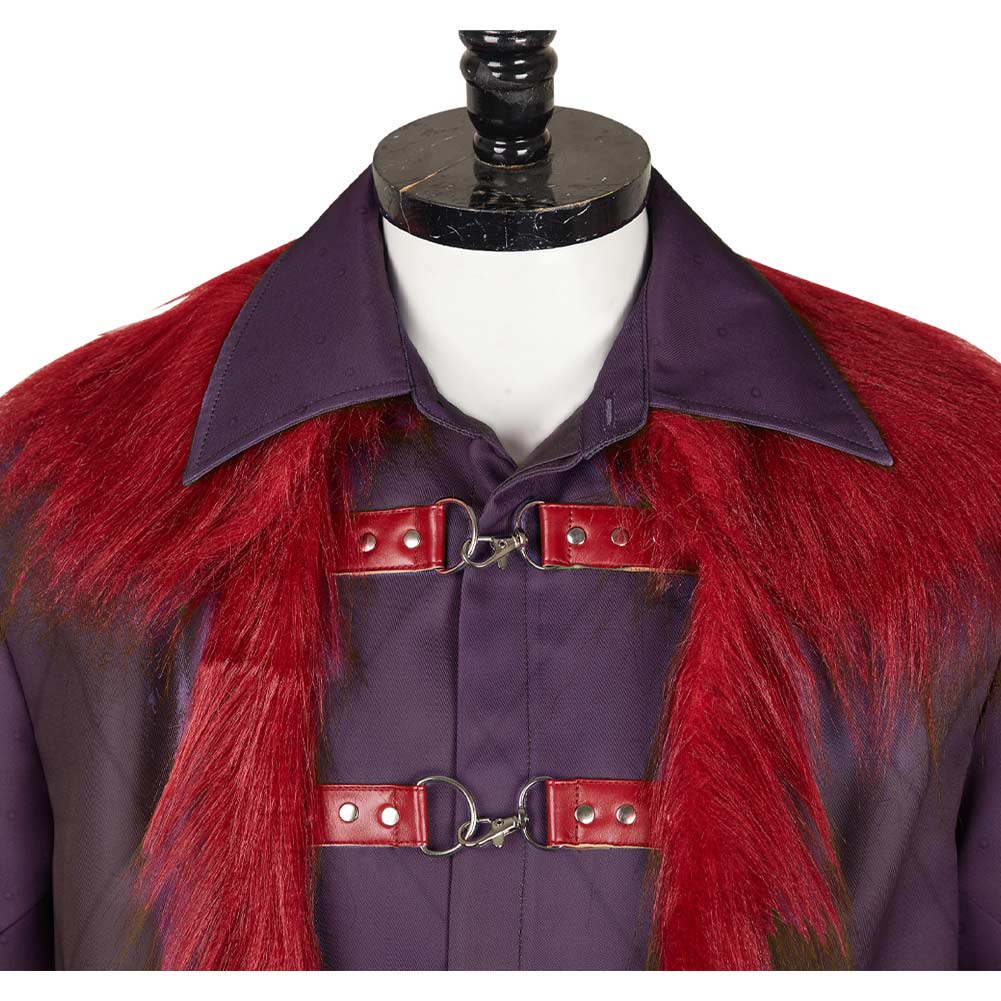 Dear Santa (2024) Satan Clause Burgundy Coat Outfits Halloween Carnival Cosplay Costume