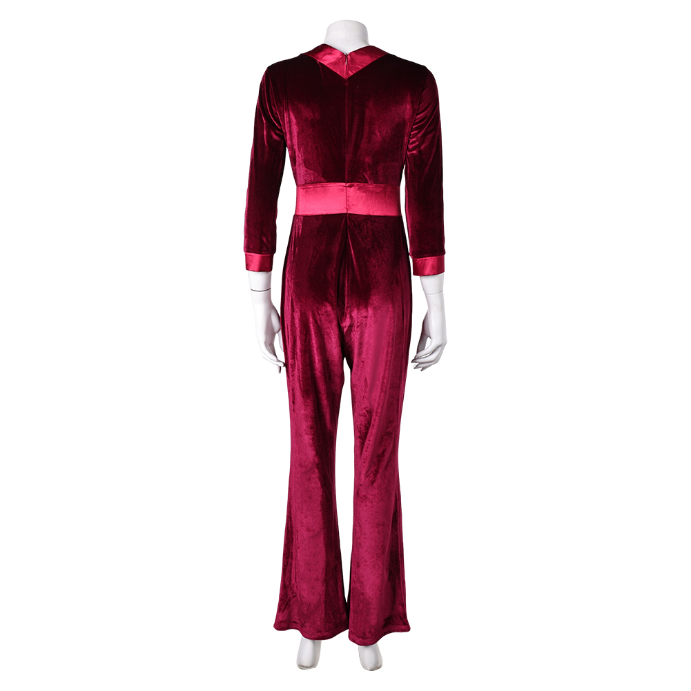 Drop (2025) Violet Women Red Velvet Jumpsuit Outfits Halloween Carnival Cosplay Costume