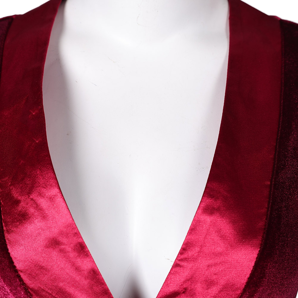 Drop (2025) Violet Women Red Velvet Jumpsuit Outfits Halloween Carnival Cosplay Costume