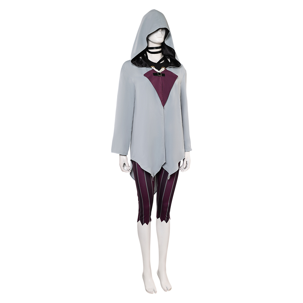 Arcane: League of Legends Jinx Grey Cloak Set Outfits Halloween Carnival Cosplay Costume